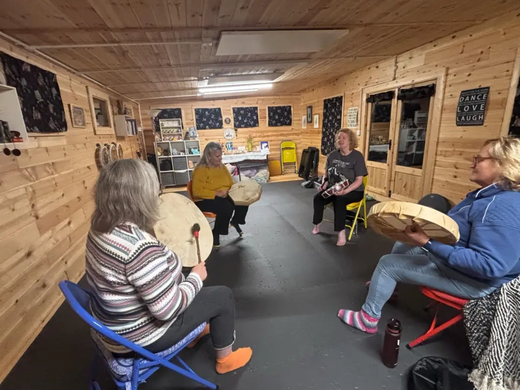 Social Drumming in the Wellness Cabin